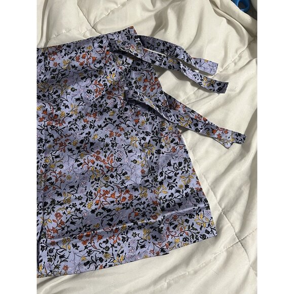 Elliette Floral Mini Skirt With Side Ties Silk Blend Size 2 - Picture 2 of 13